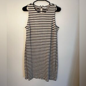 Fossil Black &‎ Cream Striped Dress Sz M